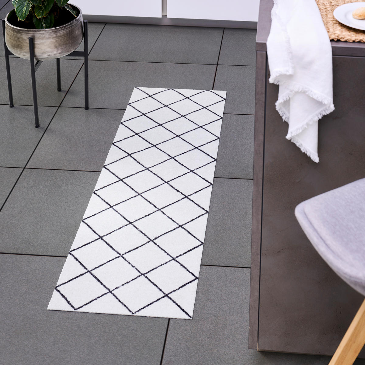 FUTÓSZŐNYEG - bézs/fekete, Konventionell, műanyag/textil (60/150cm) - Esposa