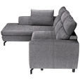 ECKSOFA Dunkelgrau Chenille - Dunkelgrau/Schwarz, KONVENTIONELL, Textil/Metall (185/240cm) - Carryhome