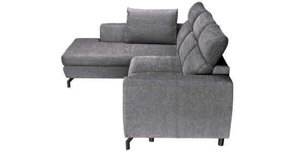 ECKSOFA Dunkelgrau Chenille - Dunkelgrau/Schwarz, KONVENTIONELL, Textil/Metall (185/240cm) - Carryhome