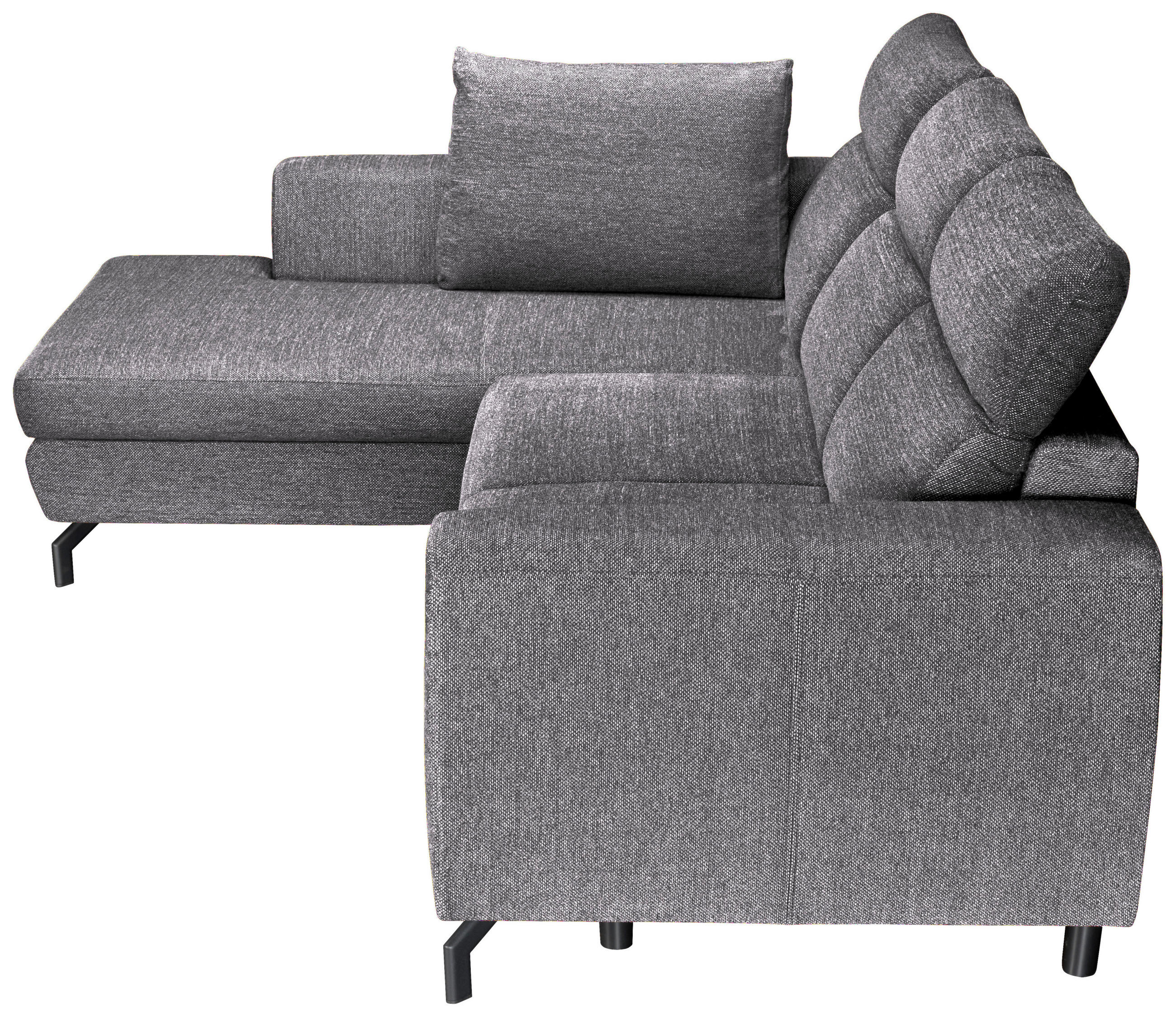 Thumbnail - Carryhome Ecksofa, Dunkelgrau, Textil, 3-4-Sitzer, Füllung: Schaumstoffflocken, Ottomane links, L-Form, 266x185 cm, Lieg...