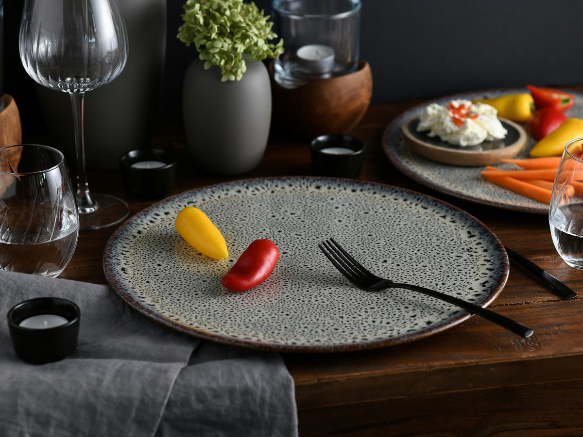 PIZZATELLER Steinzeug 4-teilig  - Creme, Basics, Keramik (33cm) - Creatable