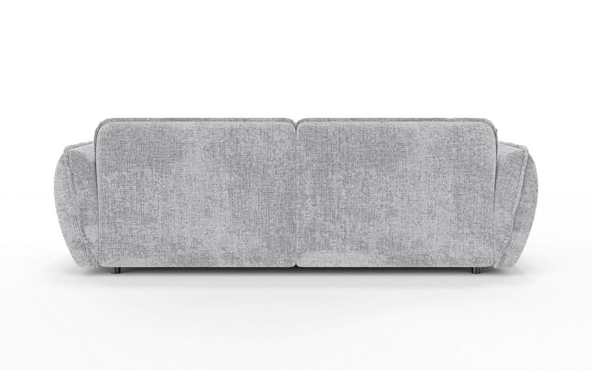 ECKSOFA Nelia Hellgrau Chenille  - Hellgrau/Schwarz, Design, Kunststoff/Textil (155/252cm) - P & B