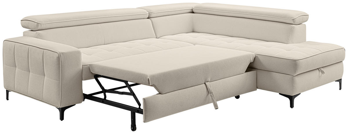 ECKSOFA  in Struktur Grau  251/203 cm  - Schwarz/Grau, Design, Textil/Metall (251/203cm) - MID.YOU