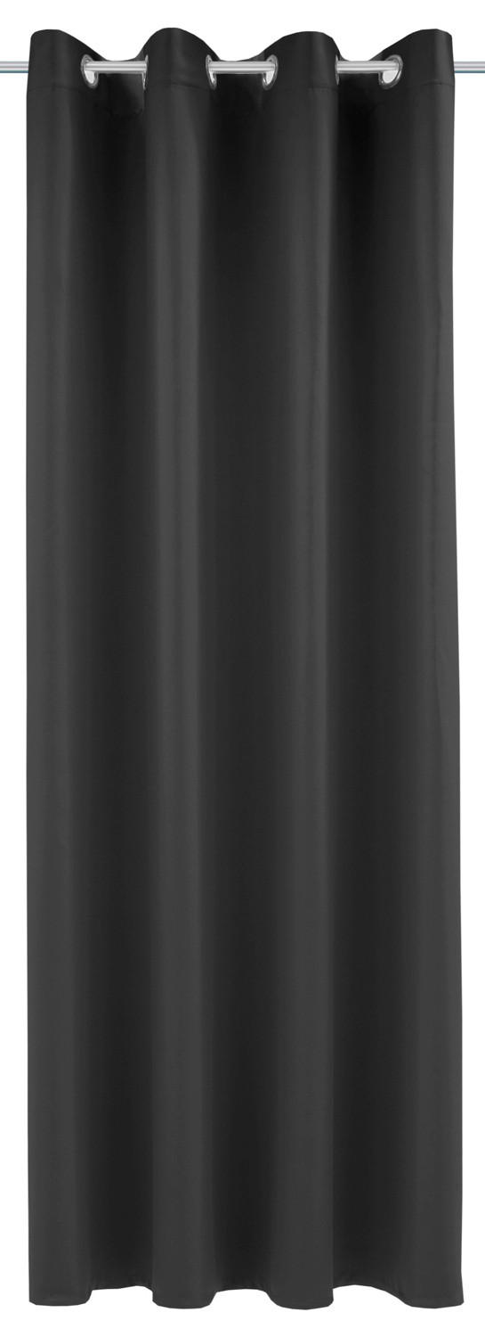 FERTIGVORHANG  black-out (lichtundurchlässig)  140/245 cm   - Schwarz, Basics, Textil (140/245cm)