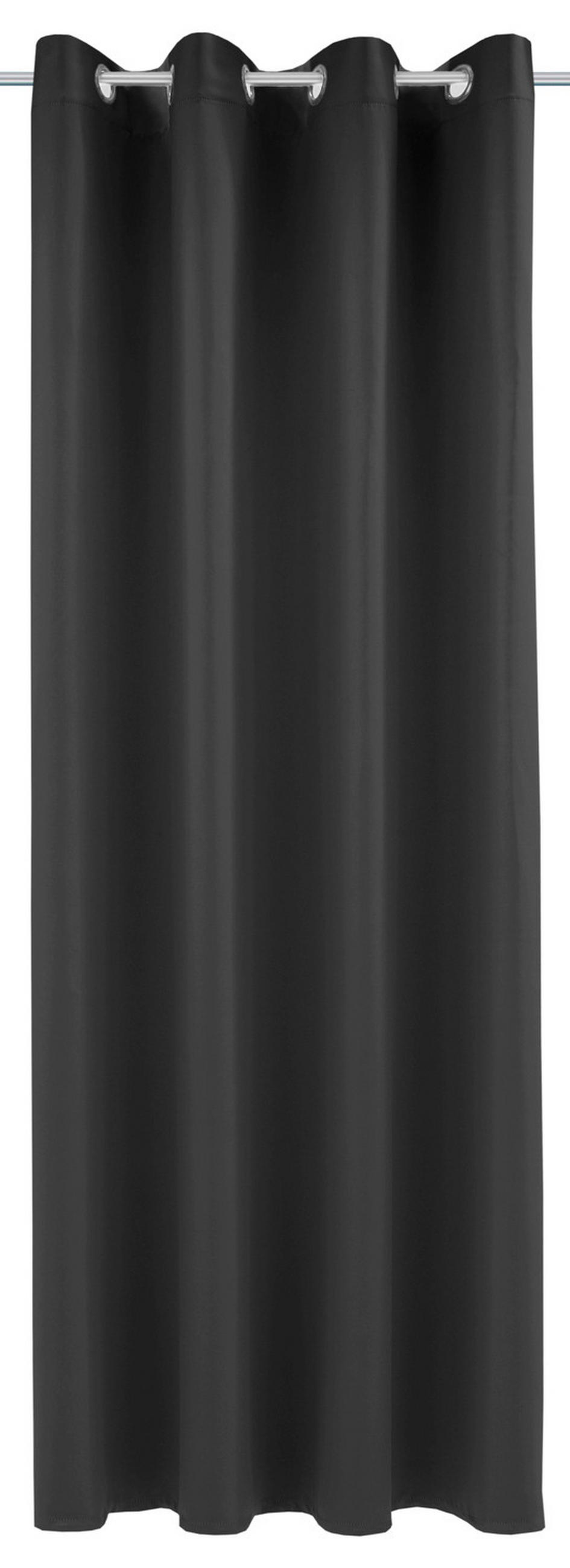 FERTIGVORHANG  black-out (lichtundurchlässig)  140/245 cm   - Schwarz, Basics, Textil (140/245cm)