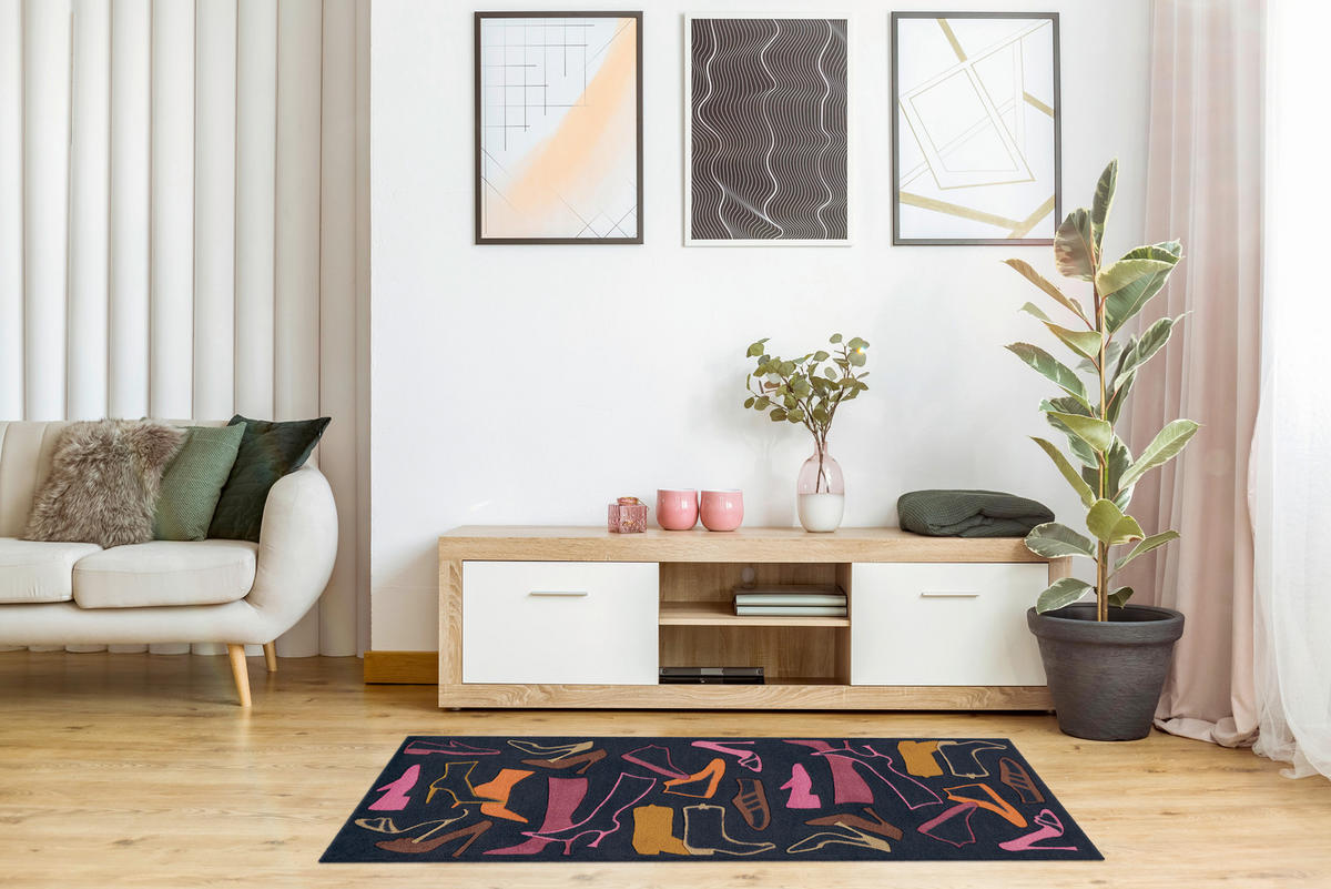 FUSSMATTE 64/168 cm  - Violett/Braun, Basics, Kunststoff/Textil (64/168cm) - Kayoom