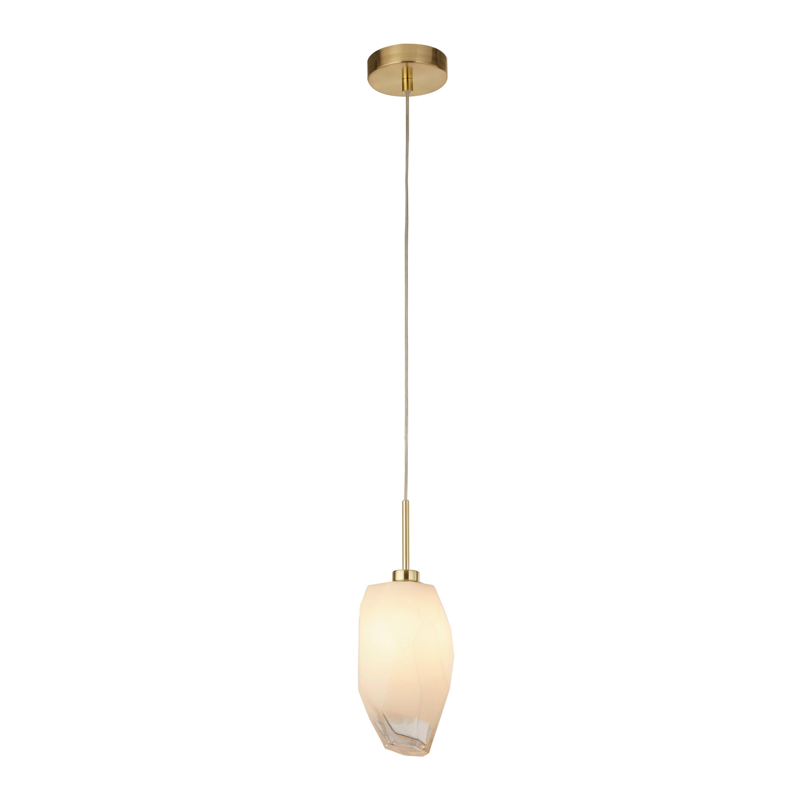 HÄNGELEUCHTE Rocky 11/11/120 cm  - Klar/Messingfarben, Design, Glas/Metall (11/11/120cm)