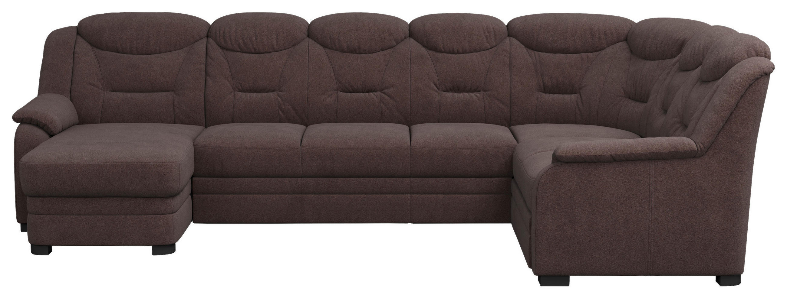 WOHNLANDSCHAFT Braun Chenille  - Schwarz/Braun, Basics, Kunststoff/Textil (162/330/211cm) - MID.YOU