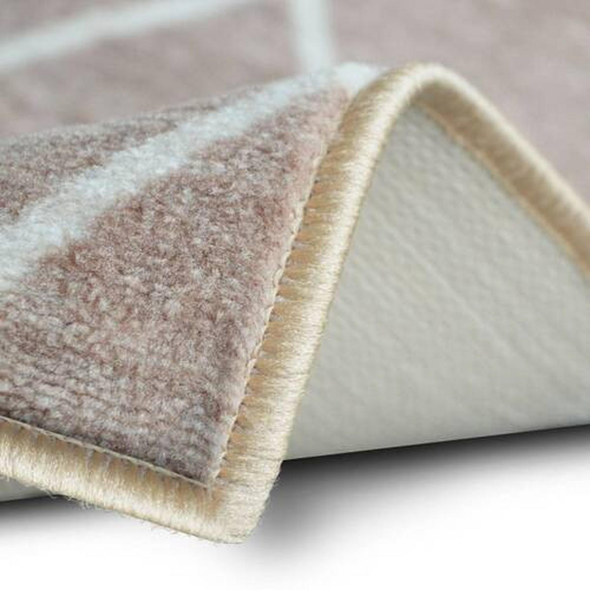 LÄUFER 80/600 cm Cosenza Hellbraun, Weiß  - Hellbraun/Weiß, Design, Kunststoff/Textil (80/600cm)