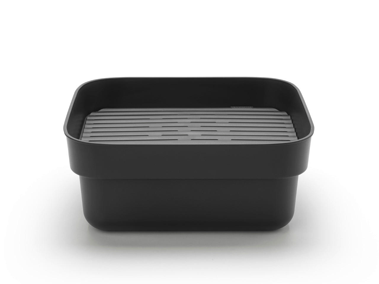Diskbalja med Torkbricka  - mörkgrå, Basics, plast (37,4/34,4/16,1cm) - Brabantia