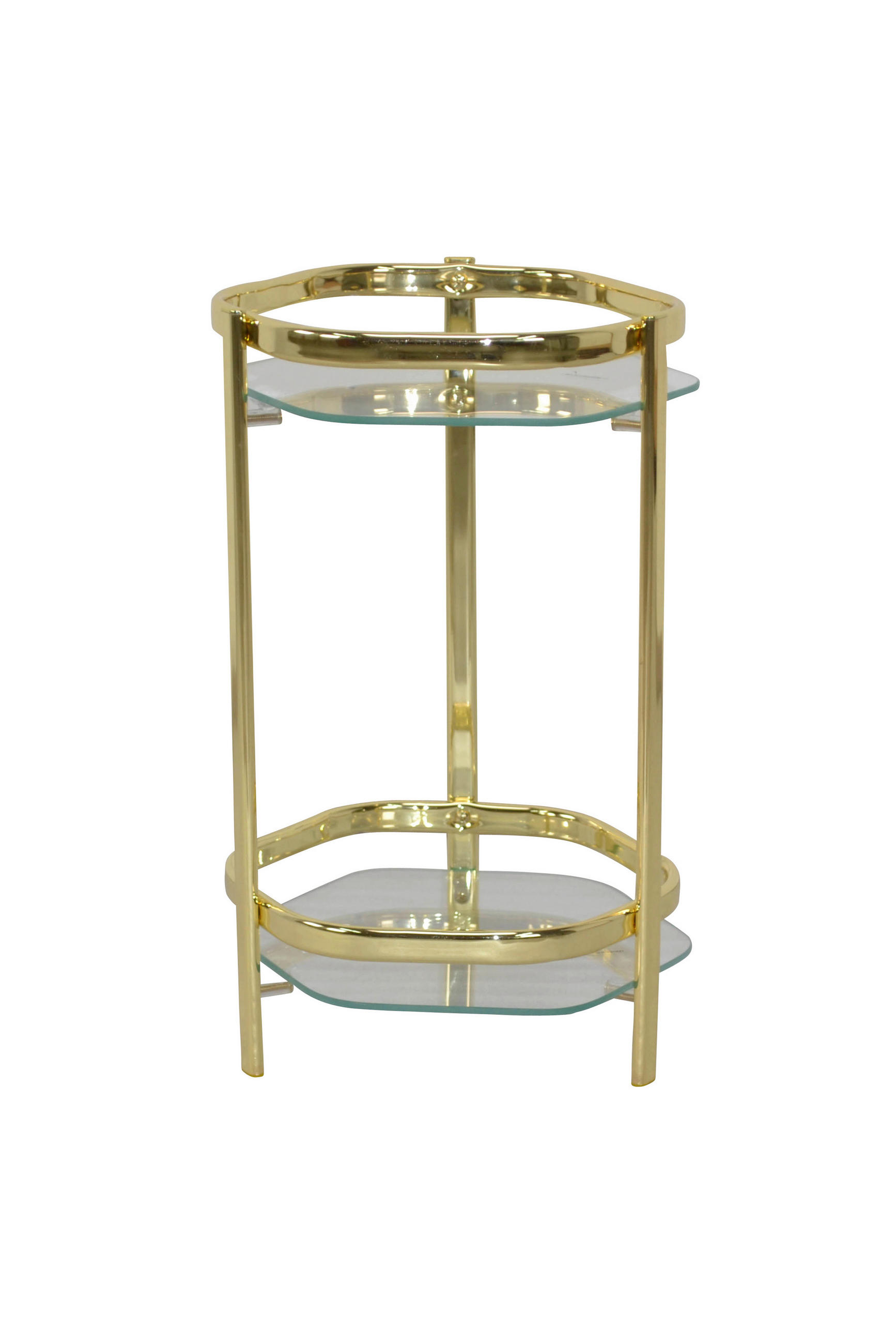 BLUMENTISCH Metall, Glas  - Messingfarben, Design, Glas/Metall (28/28/45cm) - MID.YOU