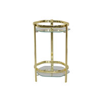 BLUMENTISCH Metall, Glas  - Messingfarben, Design, Glas/Metall (28/28/45cm) - MID.YOU