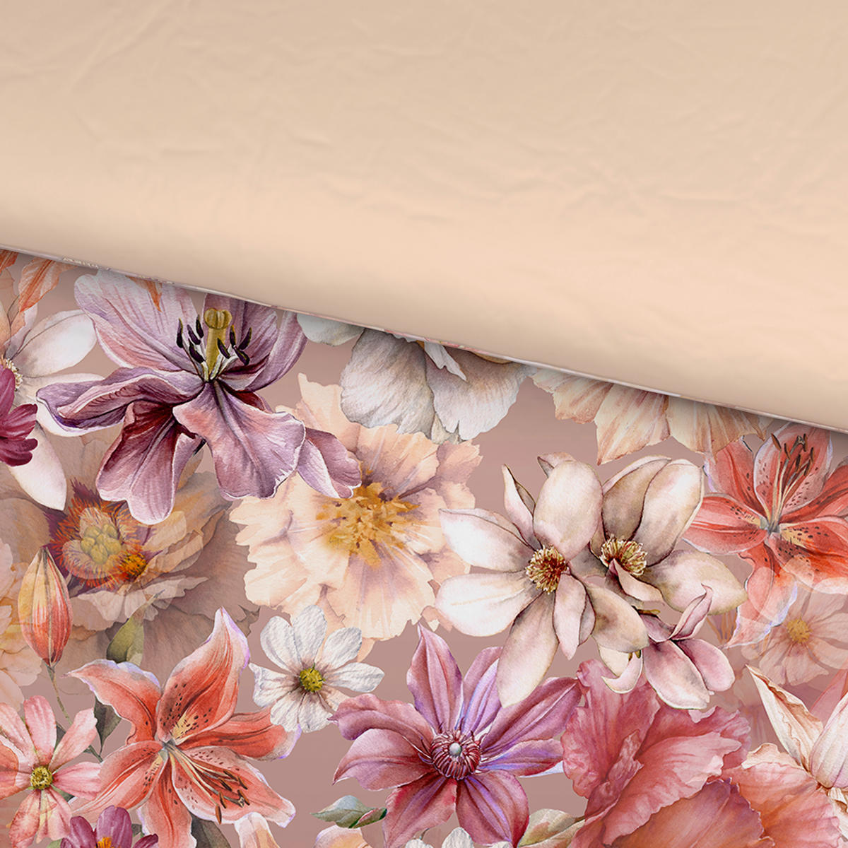 WENDEBETTWÄSCHE 2-teilig Satin 135/200 cm  - Altrosa, Design, Textil (135/200cm) - Esposa