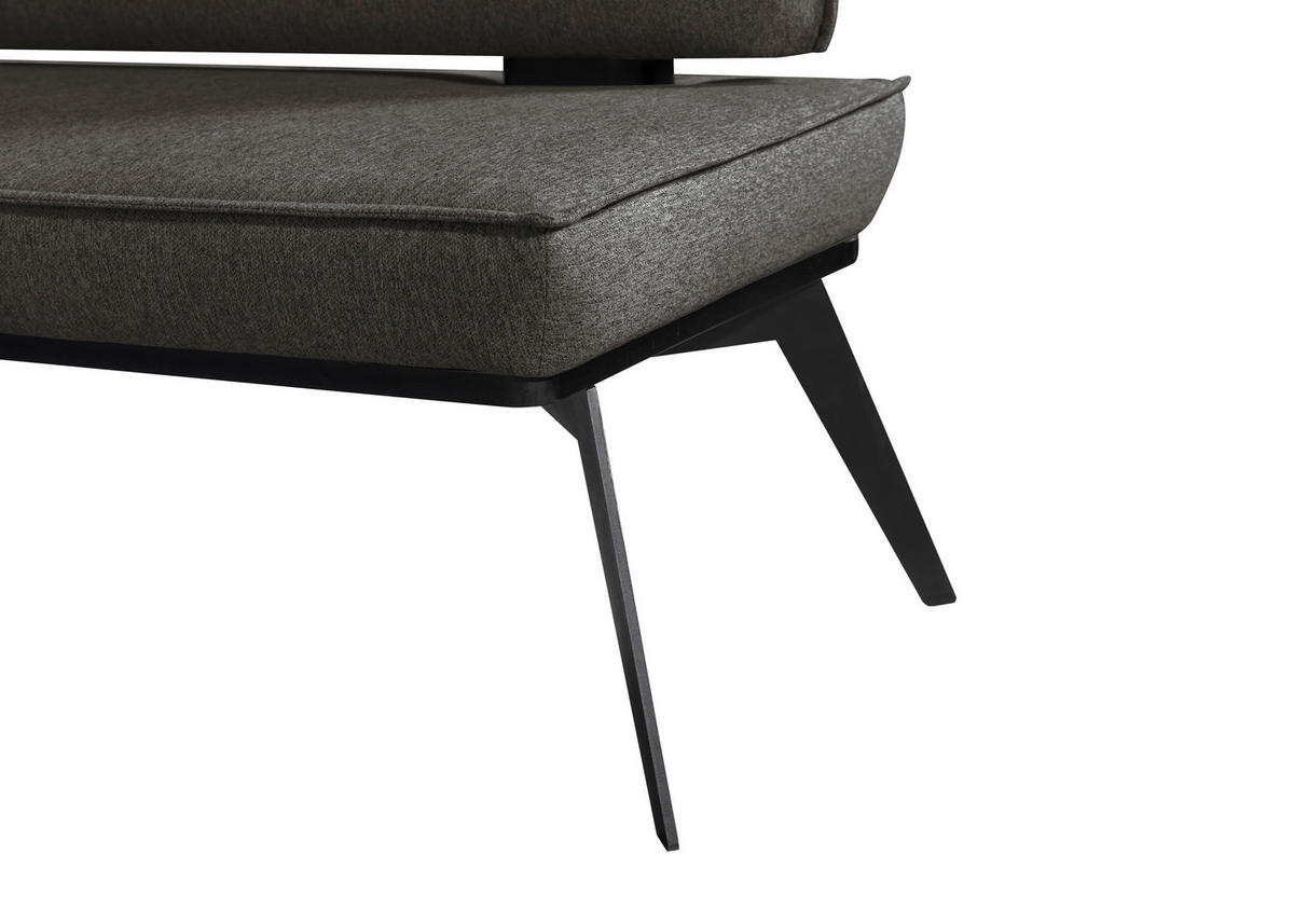 ECKBANK 235/165 cm Webstoff Schwarz Buche massiv   - Schwarz, Basics, Holz/Textil (235/165cm) - Carryhome