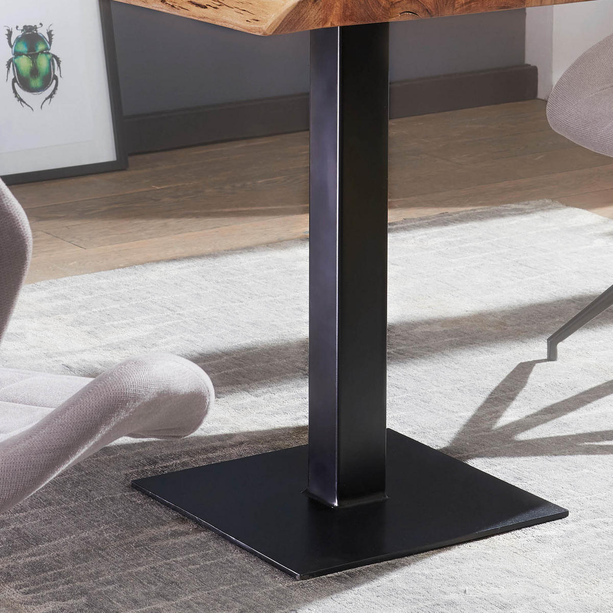 STOL ZA BLAGOVAONICU  prirodne boje  drvo      - prirodne boje/crna, Moderno, drvo/metal (80/75/75cm) - MID.YOU