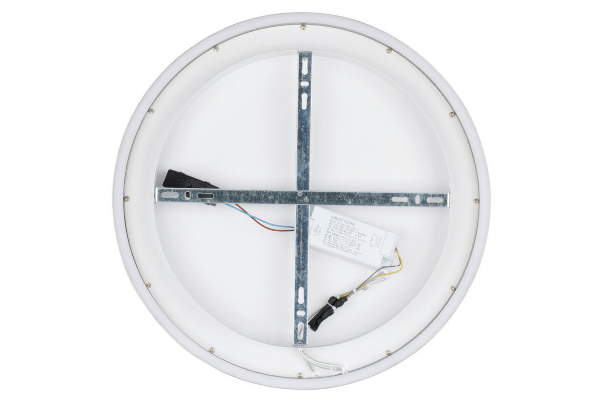 LED-DECKENLEUCHTE 49/8 cm  - Weiß/Nickelfarben, Design, Kunststoff/Metall (49/8cm) - Dieter Knoll