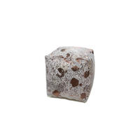 POUF Patchwork 45/45/45 cm  - Chromfarben/Creme, Design, Leder (45/45/45cm) - Kayoom