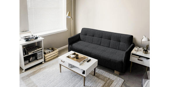 SCHLAFSOFA in Dunkelgrau - Dunkelgrau/Naturfarben, Design, Holz/Textil (165/92/102cm) - Novel