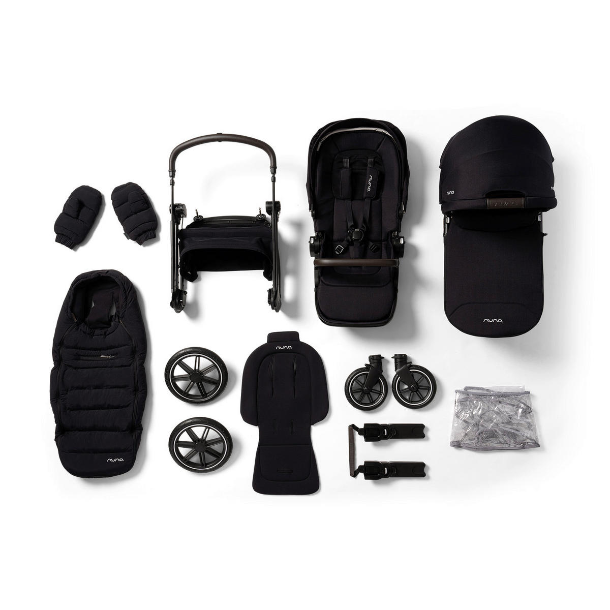 KINDERWAGENSET  TRIV lx Caviar  Caviar  - Schwarz, Basics, Kunststoff/Metall (96/58/109cm) - Nuna