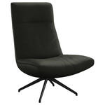 SESSEL in Echtleder Dunkelgrau  - Dunkelgrau/Schwarz, MODERN, Leder/Metall (74/105/92cm) - Johann Jakob