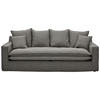 HUSSEN-3-SITZER-SOFA Bouclé Grau  - Schwarz/Grau, Trend, Kunststoff/Textil (227/92/105cm) - Livetastic
