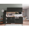 MODULKÖK 225 cm   i grå  - aluminiumfärg/grå, Basics, trämaterial/plast (225cm) - Respekta