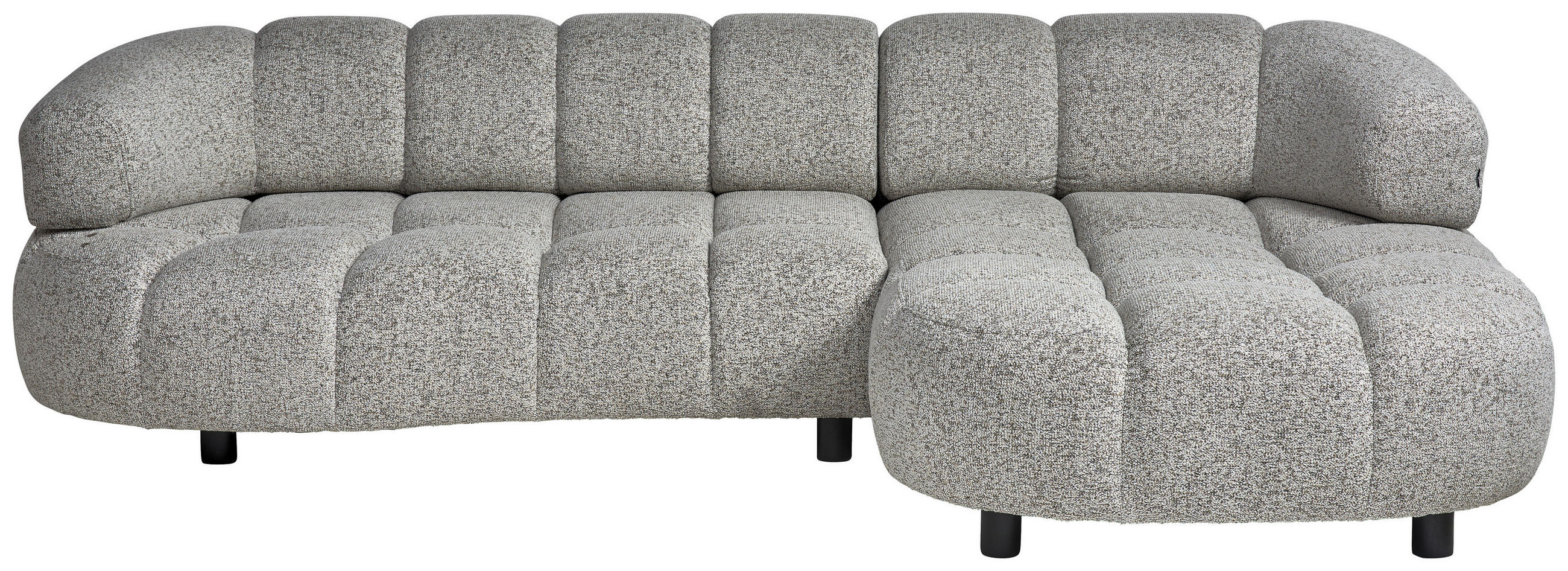 ECKSOFA Greige Webstoff  - Greige/Schwarz, Design, Holz/Textil (284/183cm) - Welnova