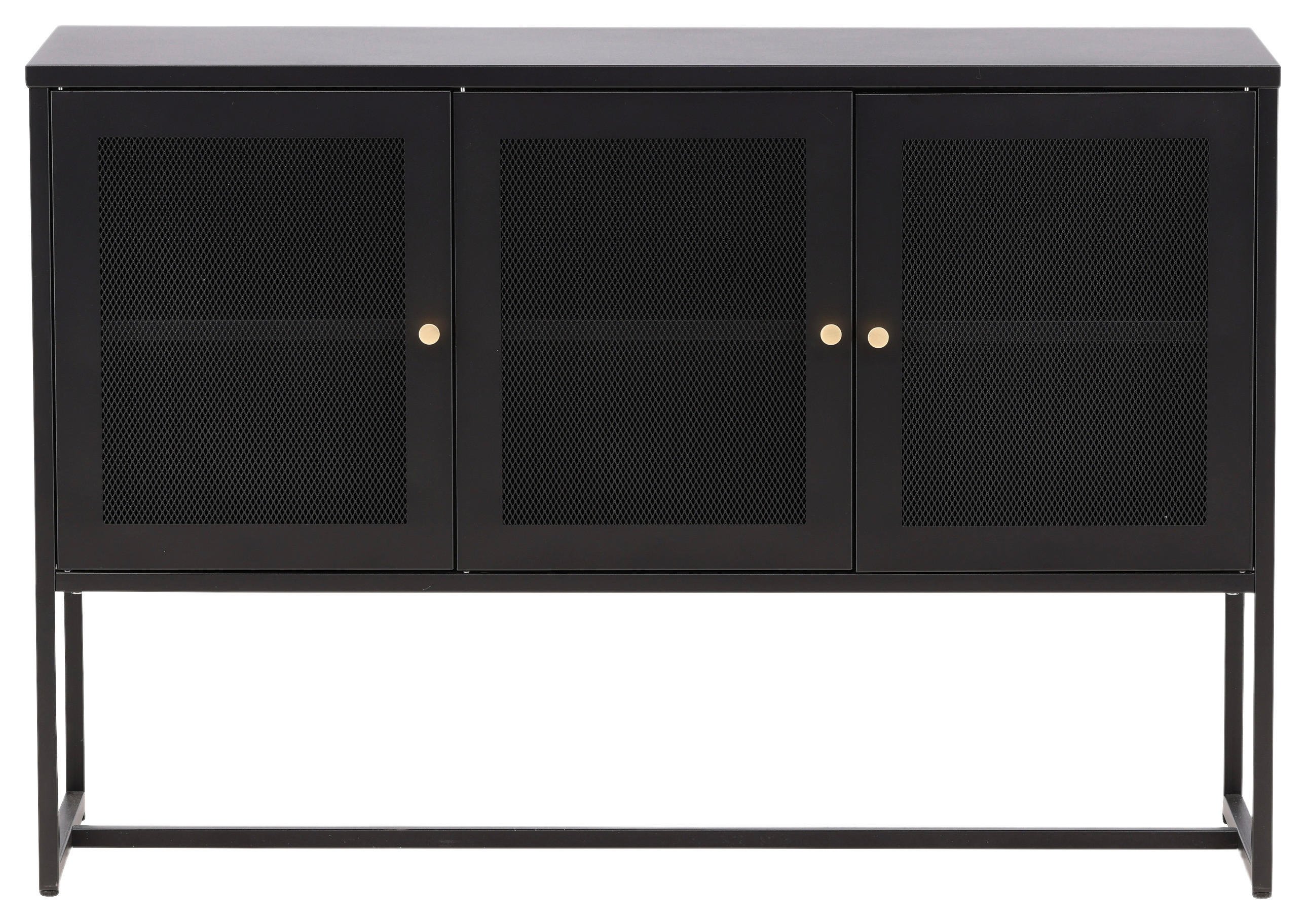 Livetastic Sideboard Schwarz 120x80x40 cm