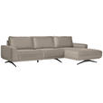 ECKSOFA in Webstoff Beige  - Beige/Schwarz, Design, Textil/Metall (320/172cm) - Valnatura