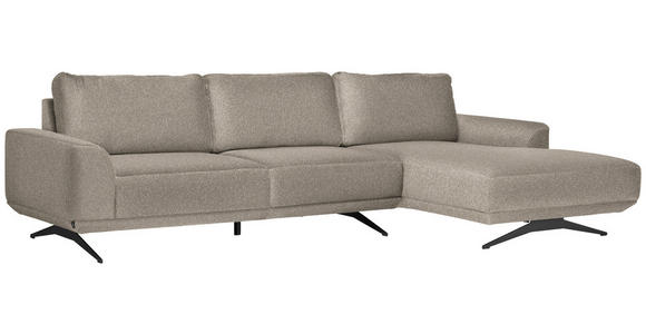 ECKSOFA in Webstoff Beige  - Beige/Schwarz, Design, Textil/Metall (320/172cm) - Valnatura