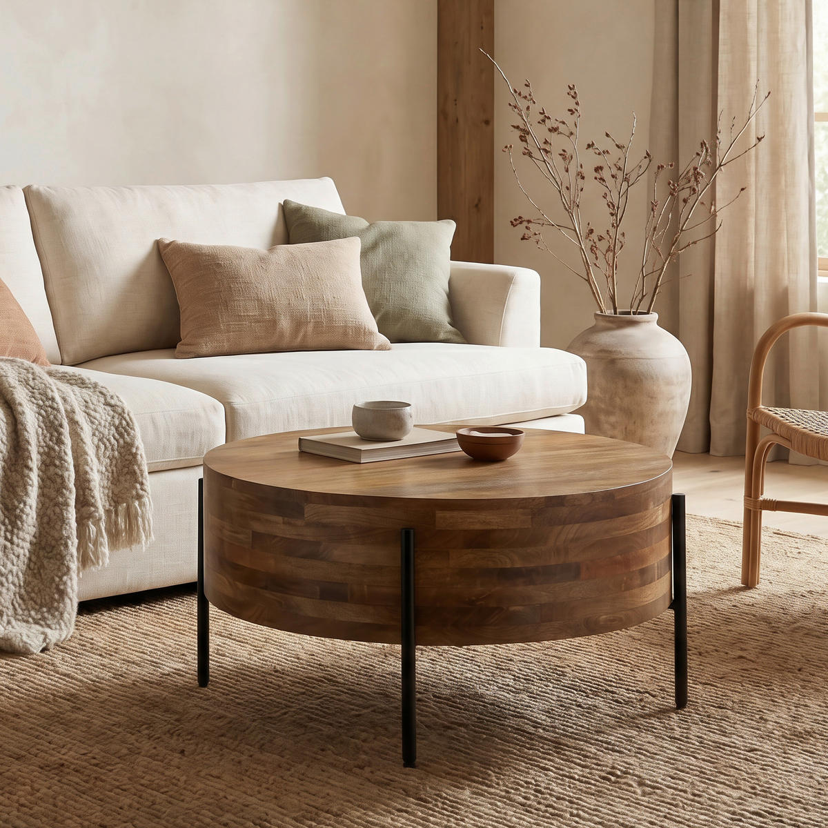 KLUBSKA MIZA, 70/36/70 cm rjava  - črna/rjava, Design, kovina/les (70/36/70cm) - Livetastic