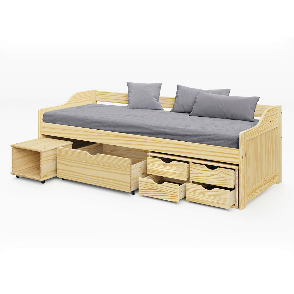 BETT 90/200 cm  in Naturfarben  - Naturfarben, Basics, Holz (90/200cm) - Livetastic