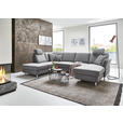 WOHNLANDSCHAFT in Flachgewebe Grau - Chromfarben/Grau, KONVENTIONELL, Textil/Metall (168/305/200cm) - Voleo