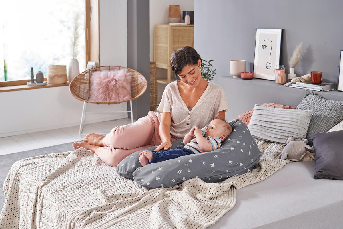 STILLKISSEN 190 cm Das Original Theraline   - Taupe, Basics, Textil (190cm) - Theraline