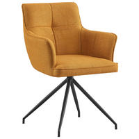 ARMLEHNSTUHL  in Eisen Webstoff  - Currygelb/Schwarz, Design, Textil/Metall (58/84/62,5cm) - Novel