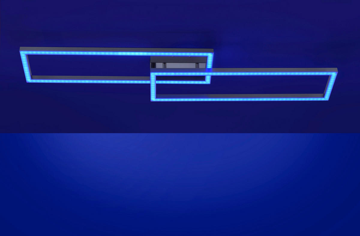 LED-DECKENLEUCHTE Lolasmart-Maxi  Smart 110/26,5/8,5 cm   - Silberfarben, Design, Kunststoff/Metall (110/26,5/8,5cm)