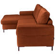 ECKSOFA Rostfarben Cord  - Rostfarben/Schwarz, KONVENTIONELL, Textil/Metall (150/240cm) - Carryhome