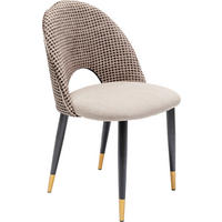 STUHL  Stoffauswahl Webstoff  Schwarz, Goldfarben, Beige  - Beige/Goldfarben, Design, Textil/Metall (49/84/54cm) - Ambia Home