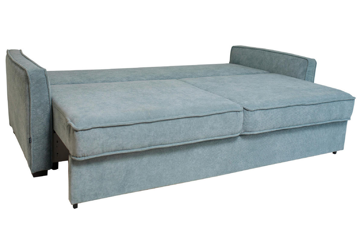 SCHLAFSOFA Jacquard Blaugrau  - Blaugrau/Schwarz, Design, Holz/Textil (242/75/110cm) - home24