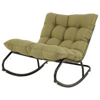 GARTENSCHAUKELSTUHL Stahl Schwarz, Olivgrün  - Schwarz/Olivgrün, MODERN, Textil/Metall (75/81/118cm) - Ambia Garden