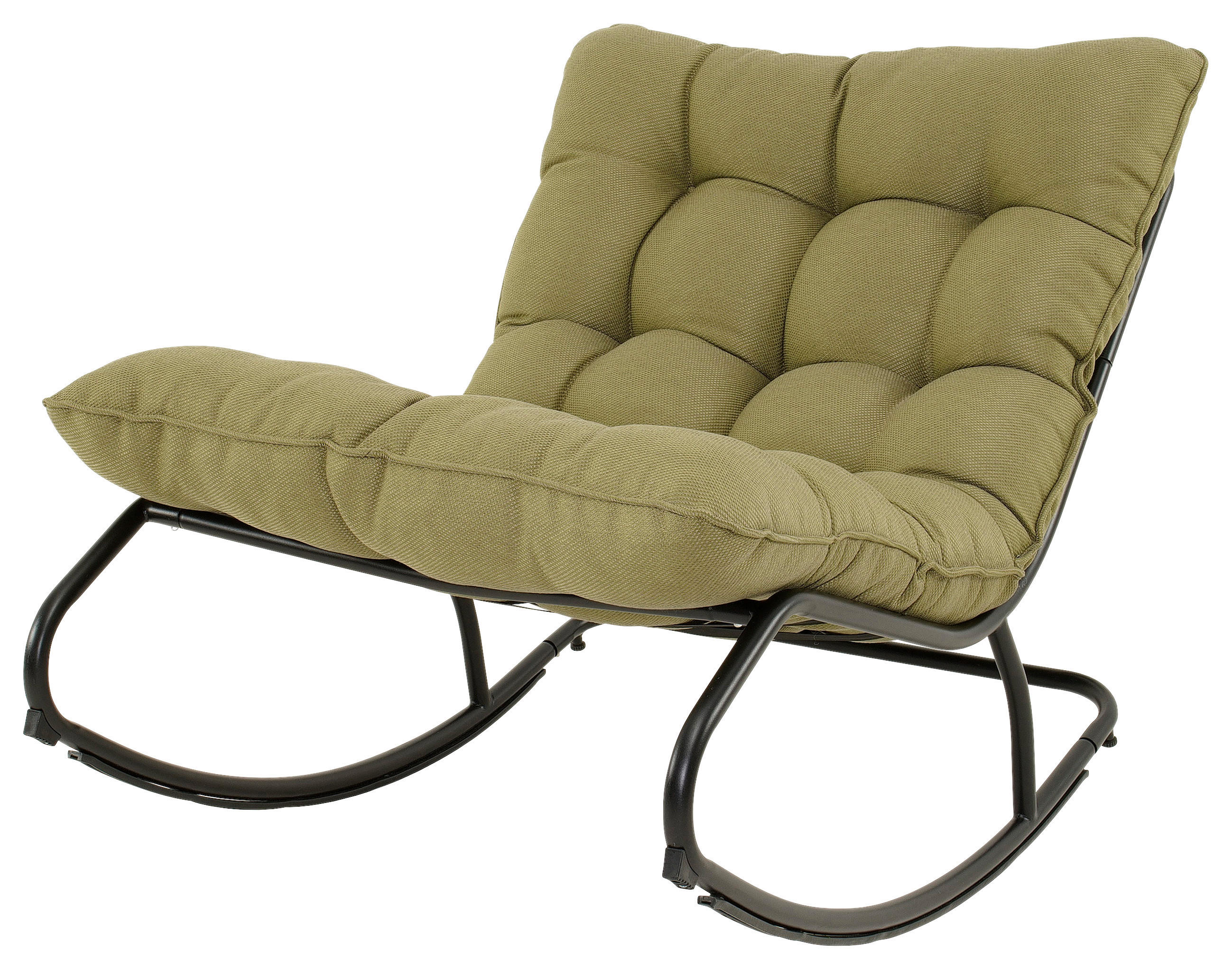 Ambia Garden Gartenschaukelstuhl Schwarz, Olivgrün 75x81x118 cm