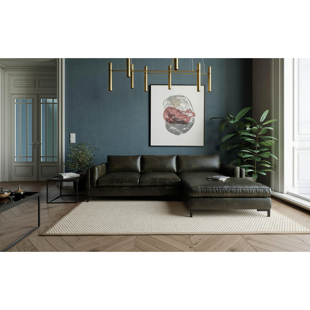 Thumbnail - Livetastic Ecksofa Packo, Olivgrün, Textil, 4-Sitzer, Füllung: Daunen, Silikon, Ottomane rechts, L-Form, 265x160 cm, Mad...