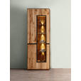 VITRINE  in furniert, massiv, teilmassiv Wildeiche Wildeiche - Wildeiche/Anthrazit, KONVENTIONELL, Glas/Holz (72/203/38cm) - Linea Natura