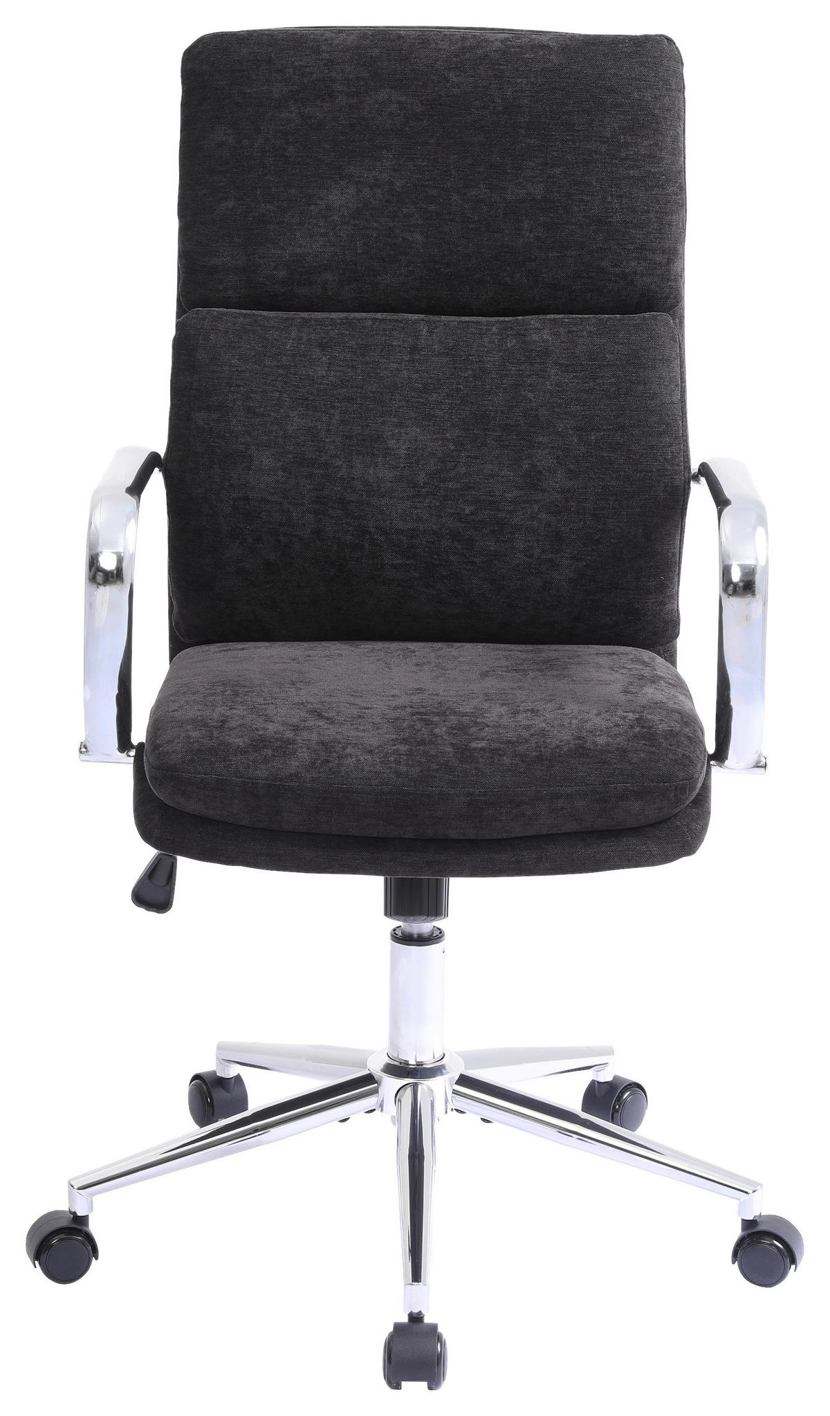 FORGÓSZÉK  zsenília fekete  - krómszínű/fekete, Modern, műanyag/textil (56/100-110/65,5cm) - Livetastic
