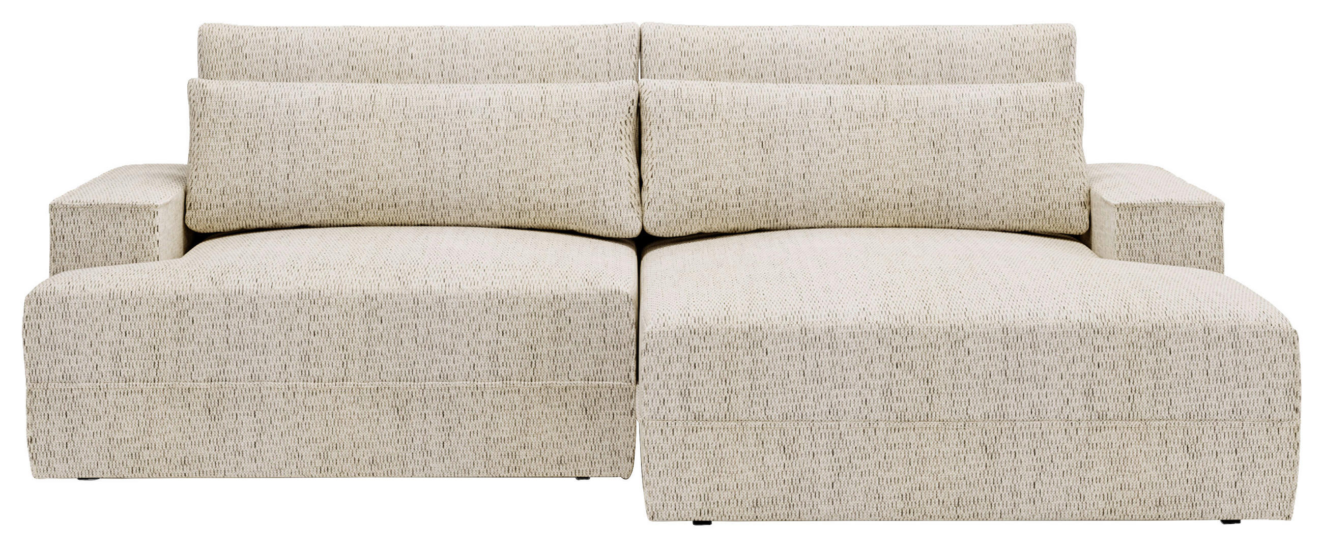 ECKSOFA Beige Struktur  - Beige/Schwarz, Design, Kunststoff/Textil (272/156cm) - Livetastic