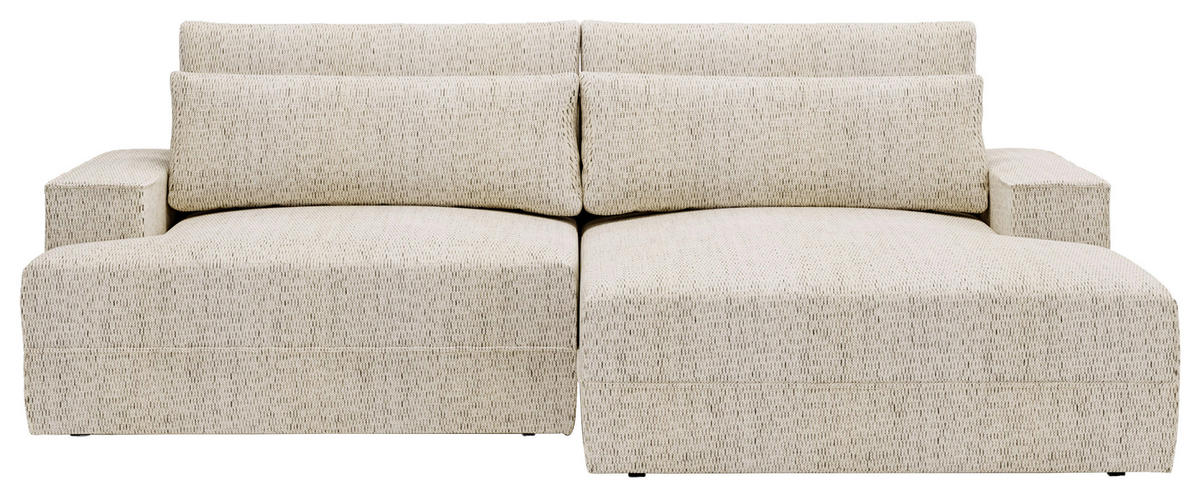 ECKSOFA in Struktur Beige  - Beige/Schwarz, Design, Kunststoff/Textil (272/156cm) - Livetastic