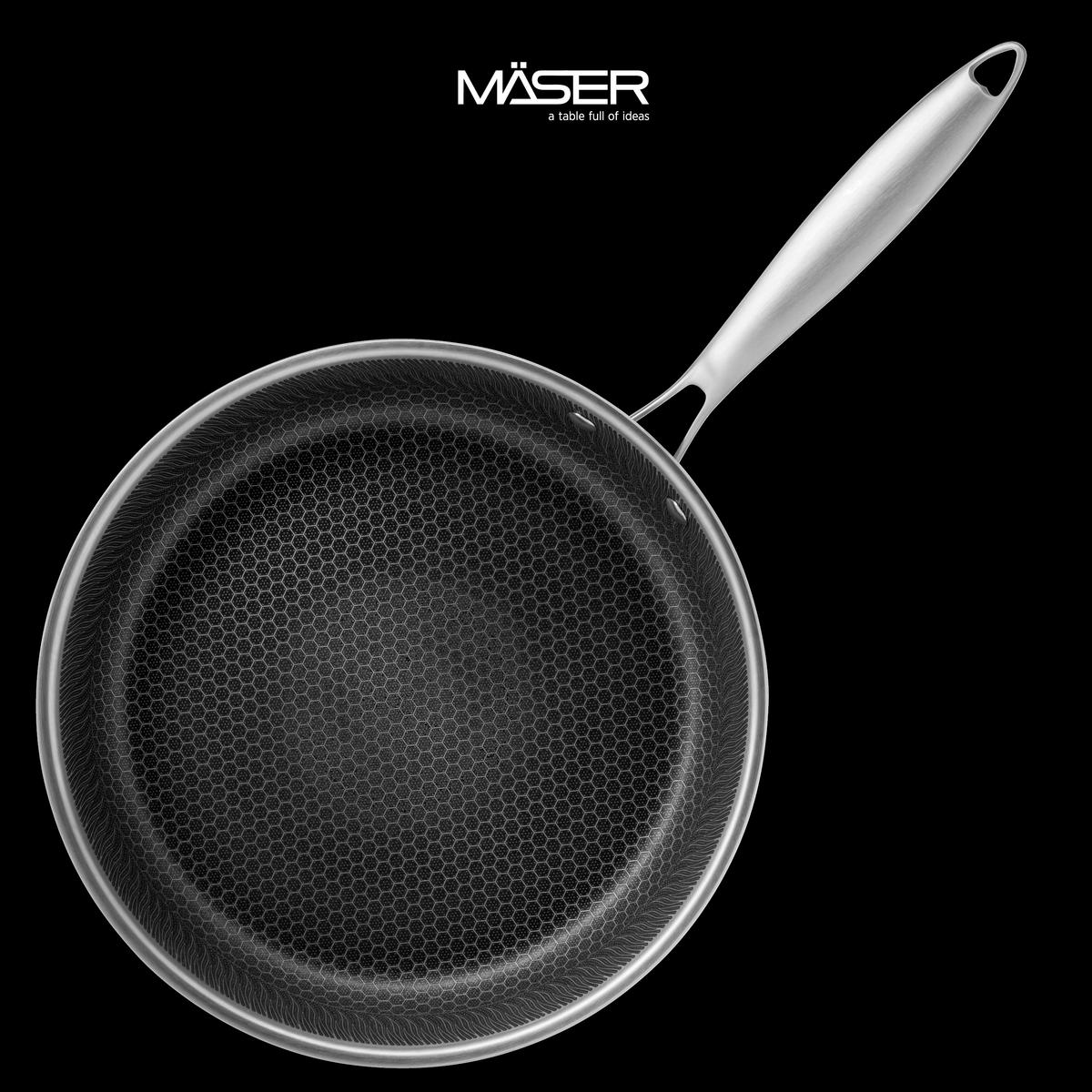 BRATPFANNE  - Silberfarben/Schwarz, Basics, Metall (24/5cm) - Mäser