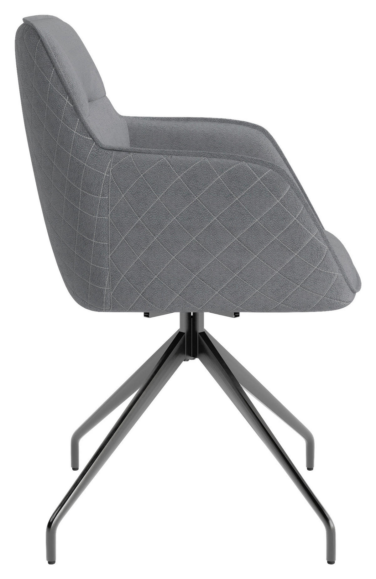 STUHL-SET 2 Stück  in Stahl Lederlook  - Schwarz/Grau, MODERN, Textil/Metall (62/96/60cm) - MID.YOU
