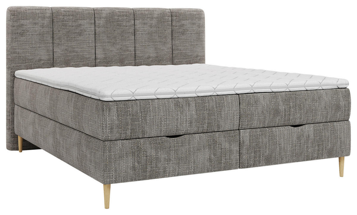 BOXBETT 160/200 cm  in Grau  - Buchefarben/Grau, MODERN, Holz/Holzwerkstoff (160/200cm) - MID.YOU