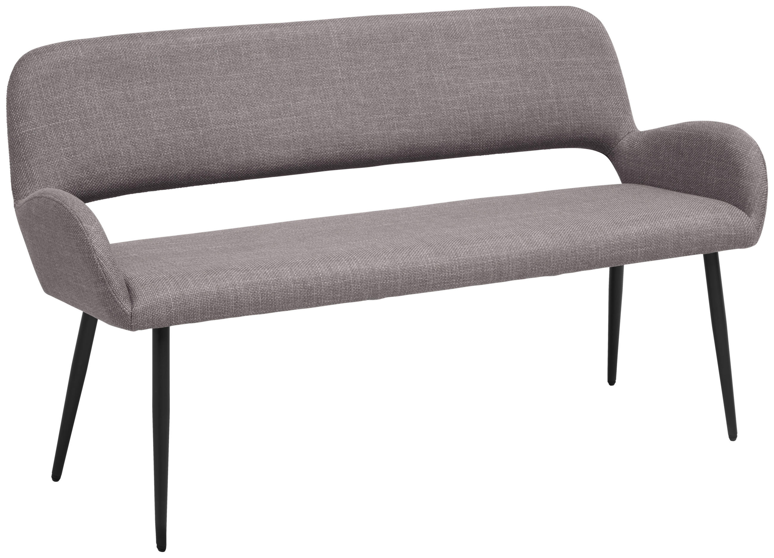 SITZBANK in Holz, Metall, Textil Grau  - Schwarz/Grau, LIFESTYLE, Holz/Textil (150/83/63cm) - MID.YOU